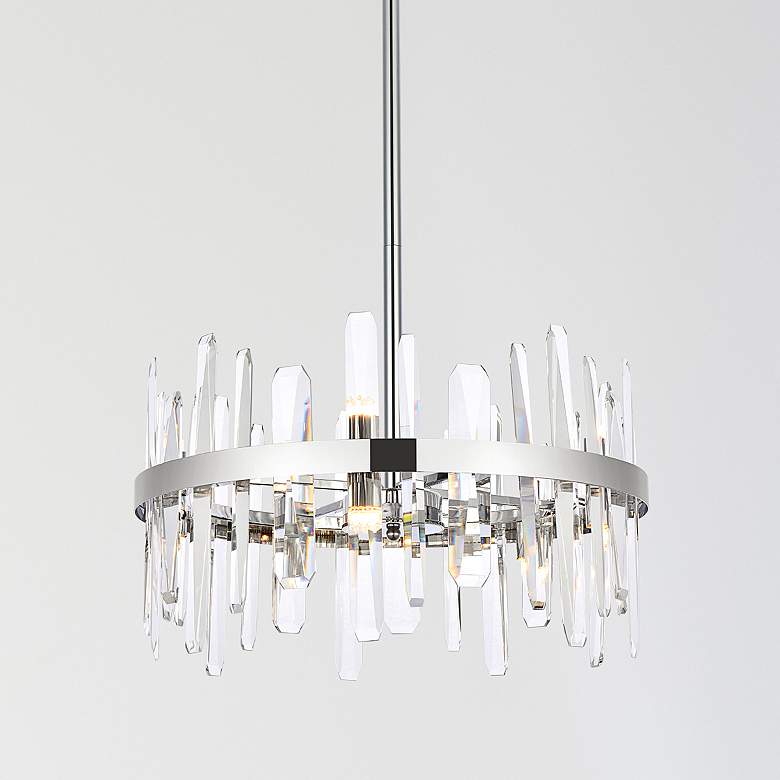 Image 1 Serena 57 1/2" Wide Chrome Crystal 10-Light Mini Pendant