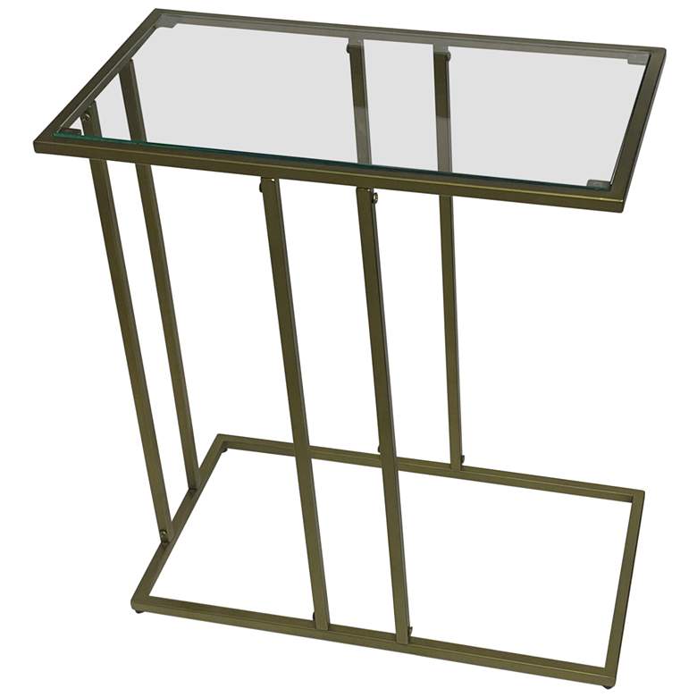 Image 1 Serena Antique Gold Clear Glass End Table