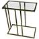 Serena Antique Gold Clear Glass End Table