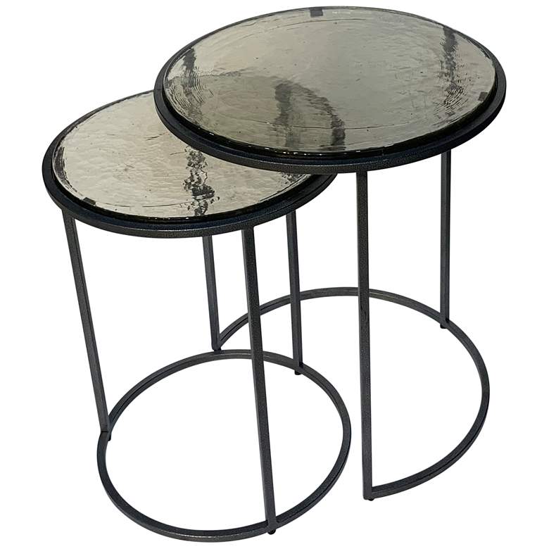 Image 1 Serena Antique Gold Recycled Glass Nesting Tables