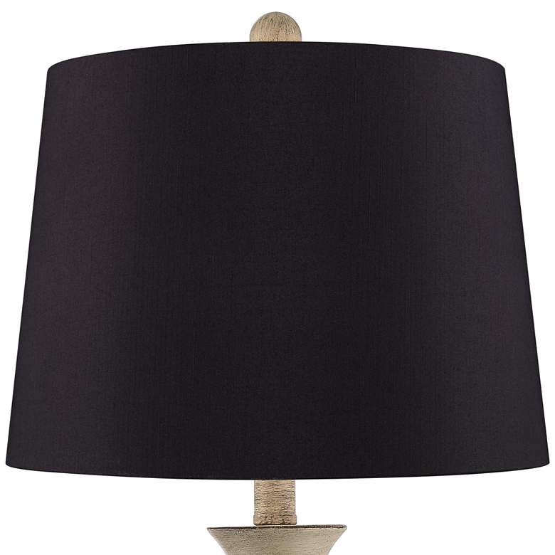 Image 2 Serena Beige Gray Wood Finish Black Shade Table Lamps Set of 2 more views