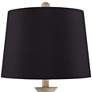 Serena Beige Gray Wood Finish Black Shade Table Lamps Set of 2