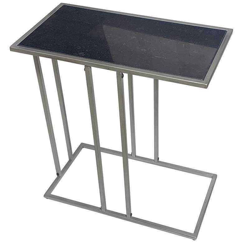 Image 1 Serena Black Glass Industrial End Table