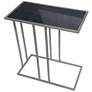 Serena Black Glass Industrial End Table