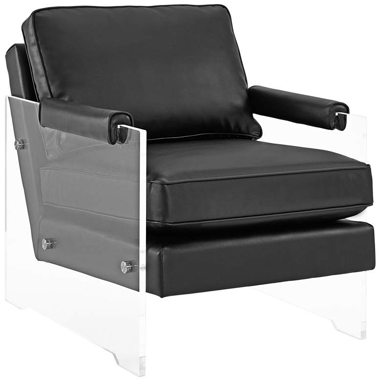 Image 1 Serena Black Velvet Lucite Armchair