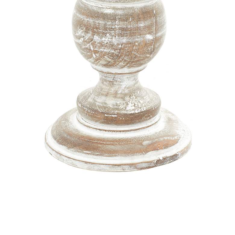 Image 4 Serena Distressed Cream Brown Pillar Candle Holders Set of 3 more views