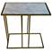 Serena Industrial White Glass End Table
