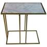 Serena Industrial White Glass End Table