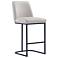 Serena Leatherette Upholstered Counter Stool in Light Grey