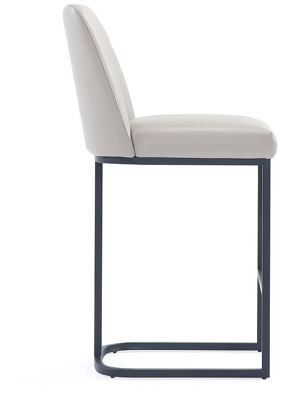 Image 7 Serena Leatherette Upholstered Counter Stool in Light Grey more views