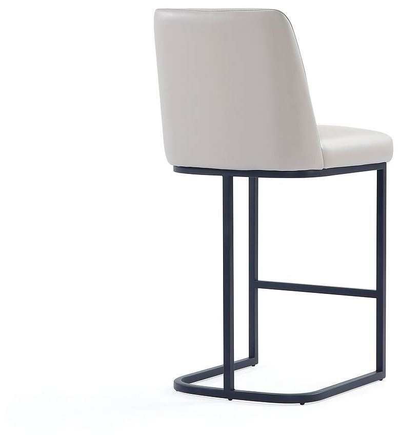 Serena Leatherette Upholstered Counter Stool in Light Grey