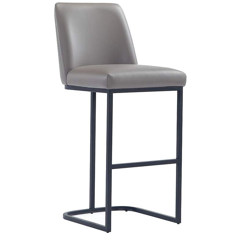 Image 1 Serena Modern Leatherette Upholstered Barstool in Grey