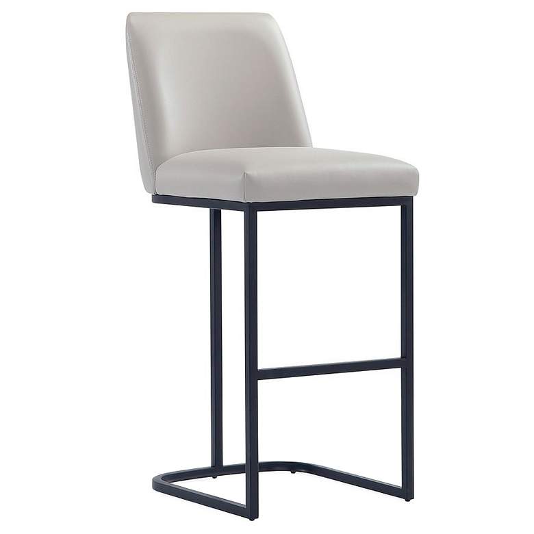 Image 1 Serena Modern Leatherette Upholstered Barstool in Light Grey