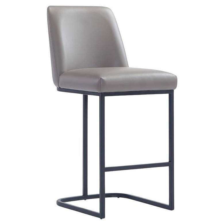 Image 1 Serena Modern Leatherette Upholstered Counter Stool in Grey