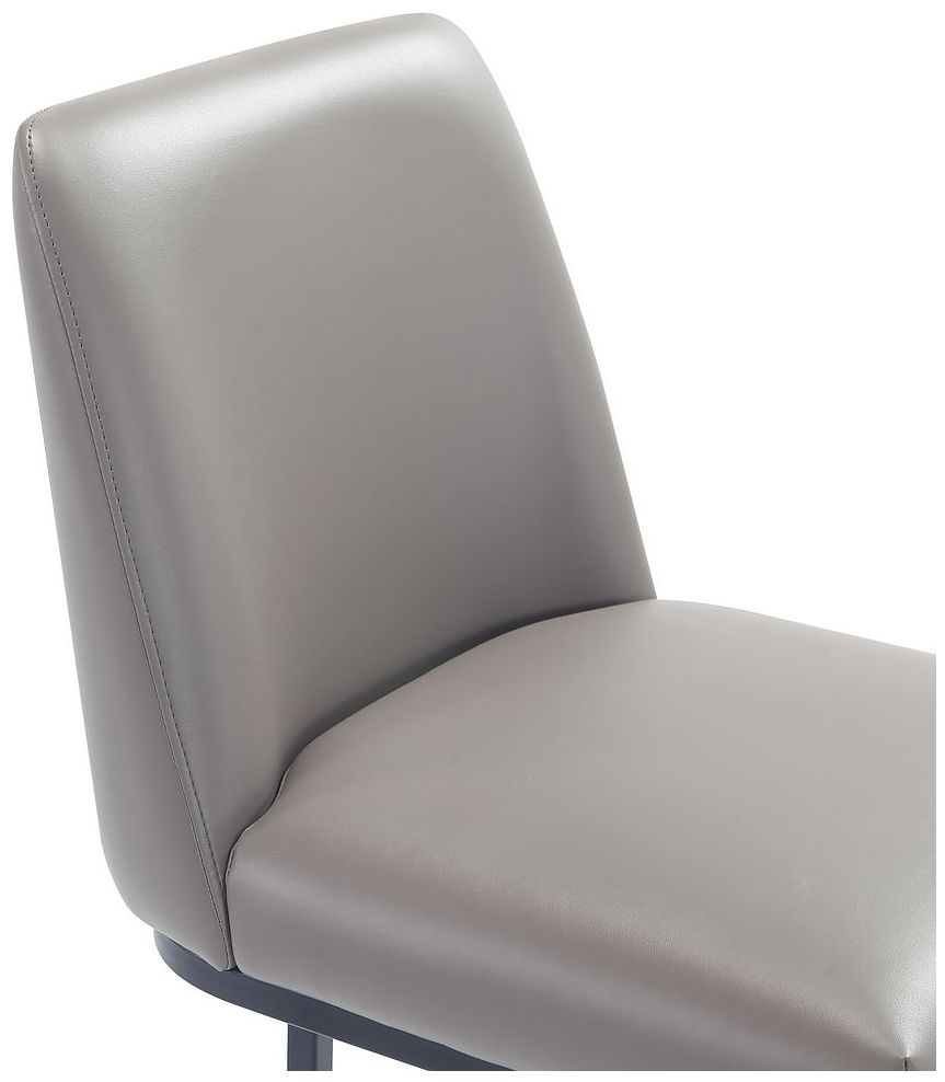 Image 5 Serena Modern Leatherette Upholstered Counter Stool in Grey more views