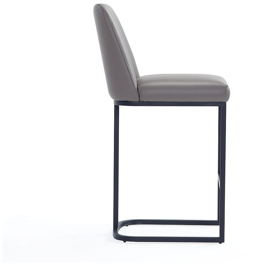 Image 7 Serena Modern Leatherette Upholstered Counter Stool in Grey more views