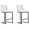 Serena Modern Leatherette Upholstered Counter Stool in White - Set of 2