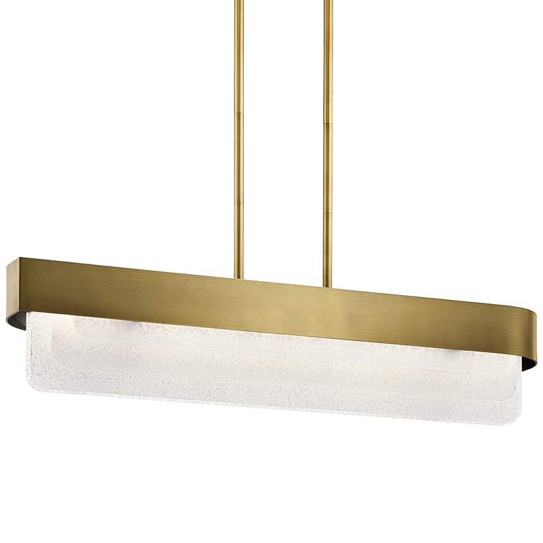 Image 2 Serene 36 1/2 inch Wide Brass LED Kitchen Island Light Pendant