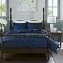 Serene Cotton Blue 3-Piece Full/Queen Coverlet Set