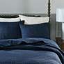 Thumbnail3 of Serene Cotton Blue 3-Piece Full/Queen Coverlet Set more views