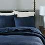 Serene Cotton Blue 3-Piece Full/Queen Coverlet Set