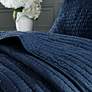 Thumbnail4 of Serene Cotton Blue 3-Piece Full/Queen Coverlet Set more views
