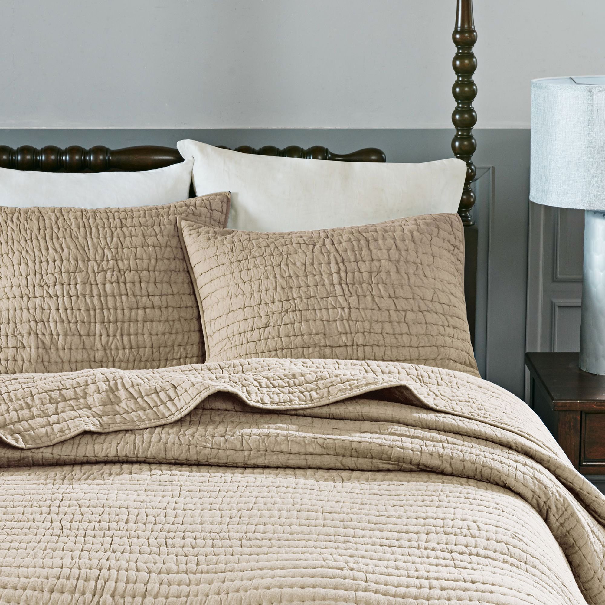 Serene Cotton Linen 3-Piece King Coverlet Set