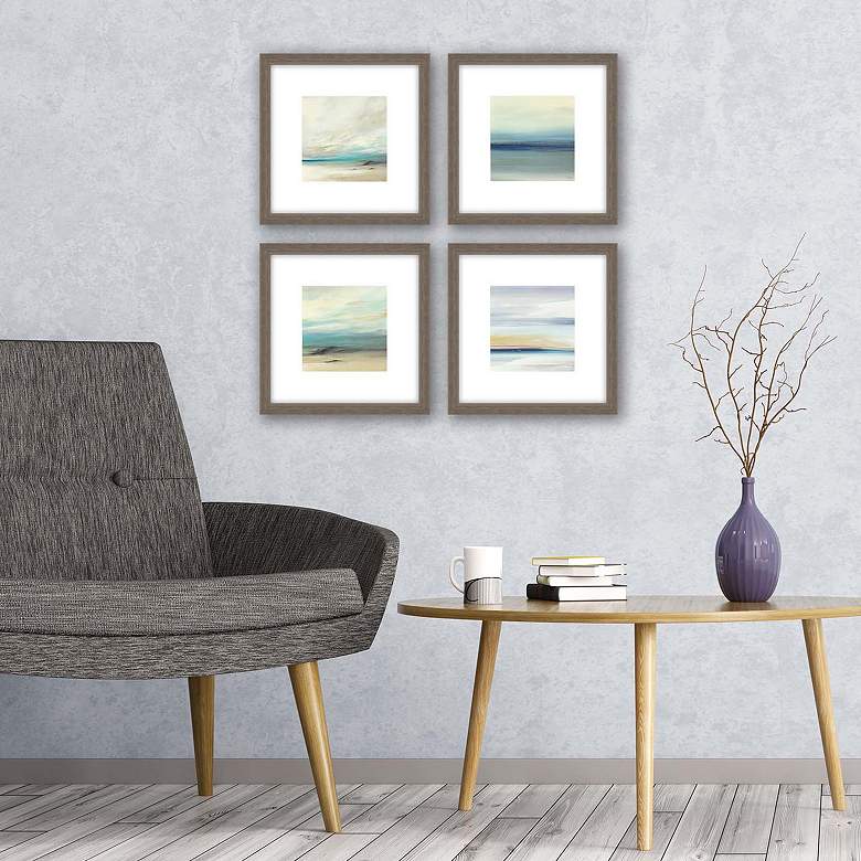 Serene II 16&quot; Square 4-Piece Framed Giclee Wall Art
