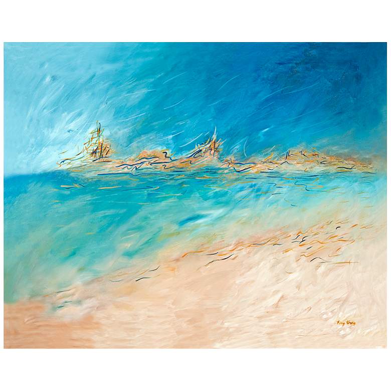 Image 1 Serene Oceanview Canvas 20 inch Square Coastal Wall Art