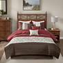 Thumbnail2 of Serene Red Pieced Cal King 7-Piece Comforter Set