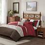 Thumbnail1 of Serene Red Pieced Cal King 7-Piece Comforter Set