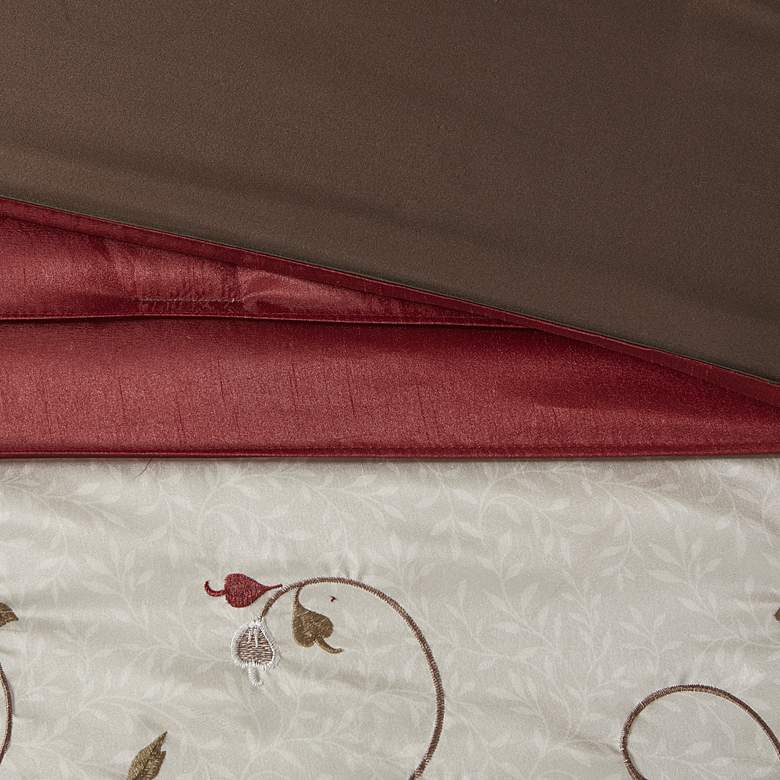 Image 5 Serene Red Pieced Queen 7-Piece Comforter Set more views