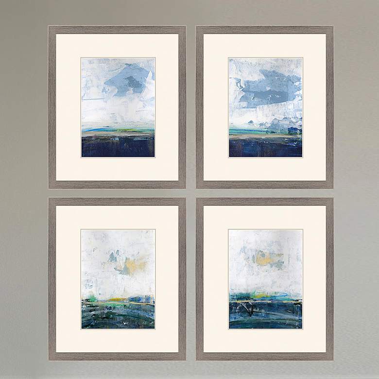 Image 2 Serene View 25 inch Wide 4-Piece Framed Giclee Wall Art Set