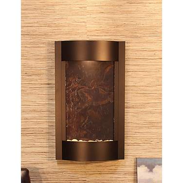 Serene Waters 36" High Featherstone Bronze LED Wall Fountain