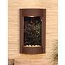 Serene Waters 36" High Mirror Brown Modern LED Wall Fountain