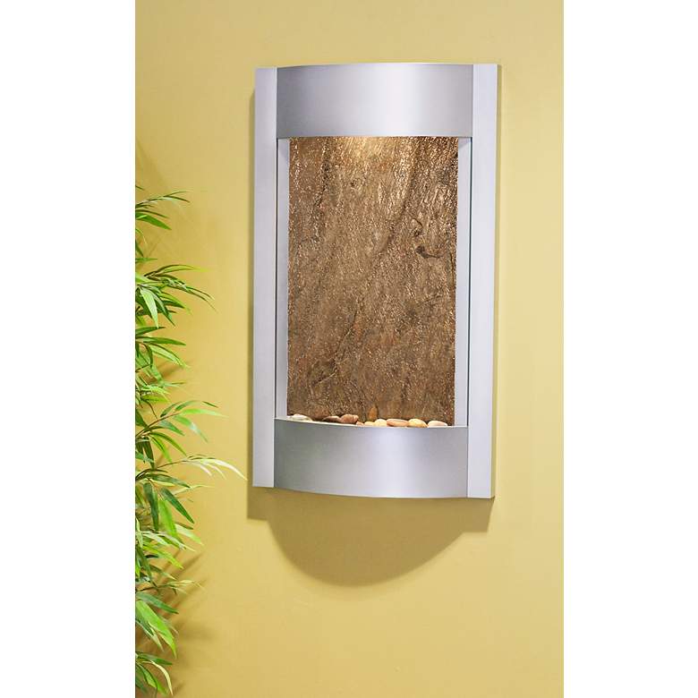 Image 1 Serene Waters 36" High Modern Stone Wall Fountain