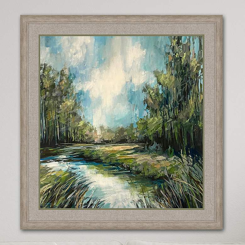Image 2 Serene Waters 42" Square Giclee Framed Wall Art
