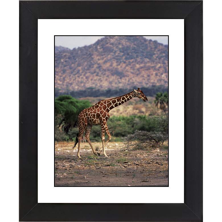 Image 1 Serengeti Giraffe Run Black Frame 23 1/4 inch High Wall Art