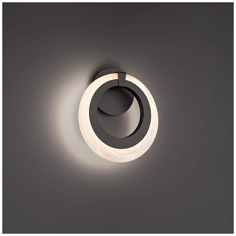 Image 3 Serenity 10.9"H x 10"W 1-Light Wall Sconce in Black more views