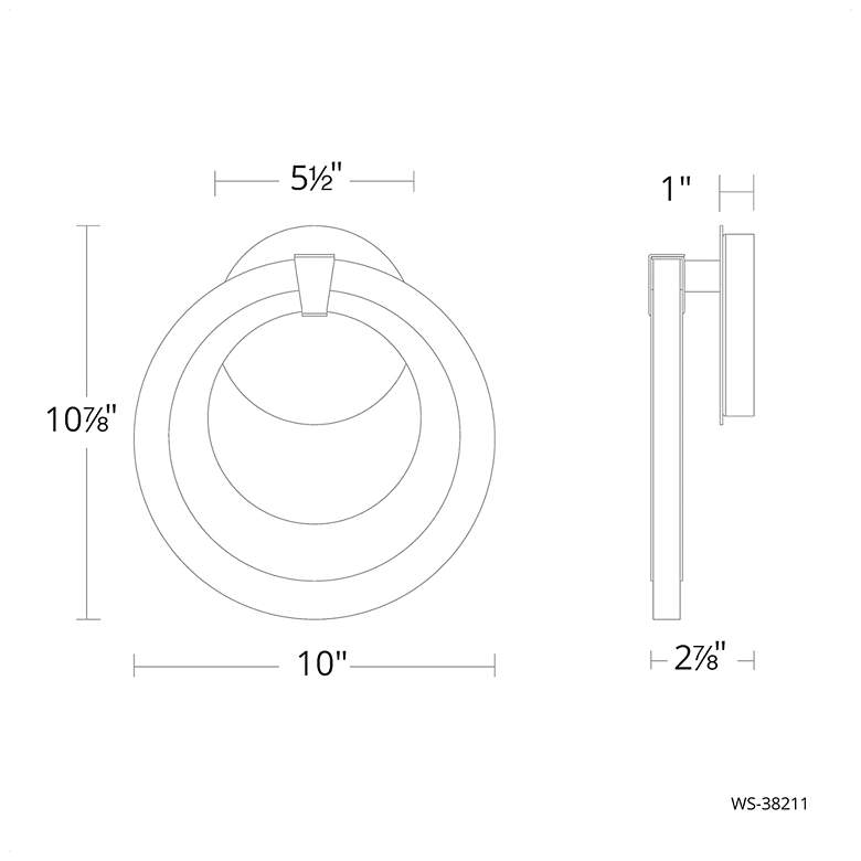 Image 4 Serenity 10.9"H x 10"W 1-Light Wall Sconce in Black more views