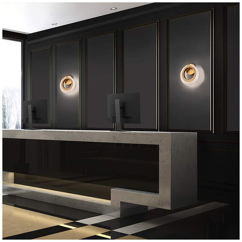 Image 5 Serenity 10.9"H x 10"W 1-Light Wall Sconce in Black more views