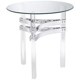 Image3 of Serenity 23 3/4" Wide Glass and Clear Acrylic Accent Table