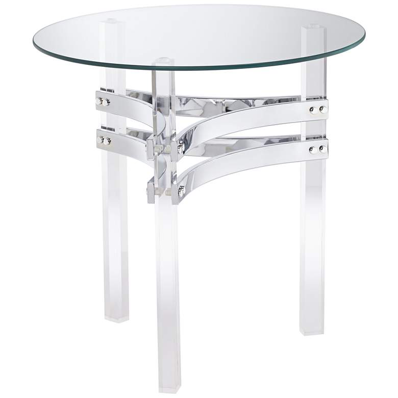 Serenity 23 3/4&quot; Wide Glass and Clear Acrylic Accent Table