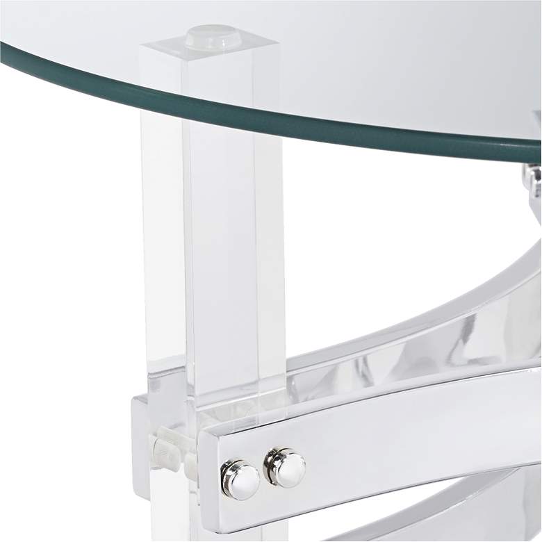 Image 4 Serenity 23 3/4" Wide Glass and Clear Acrylic Accent Table more views