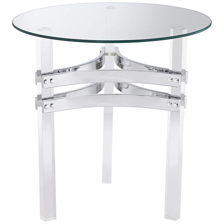 Image 5 Serenity 23 3/4 inch Wide Glass and Clear Acrylic Accent Table more views
