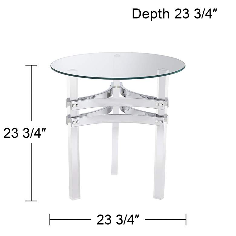 Image 6 Serenity 23 3/4 inch Wide Glass and Clear Acrylic Accent Table more views