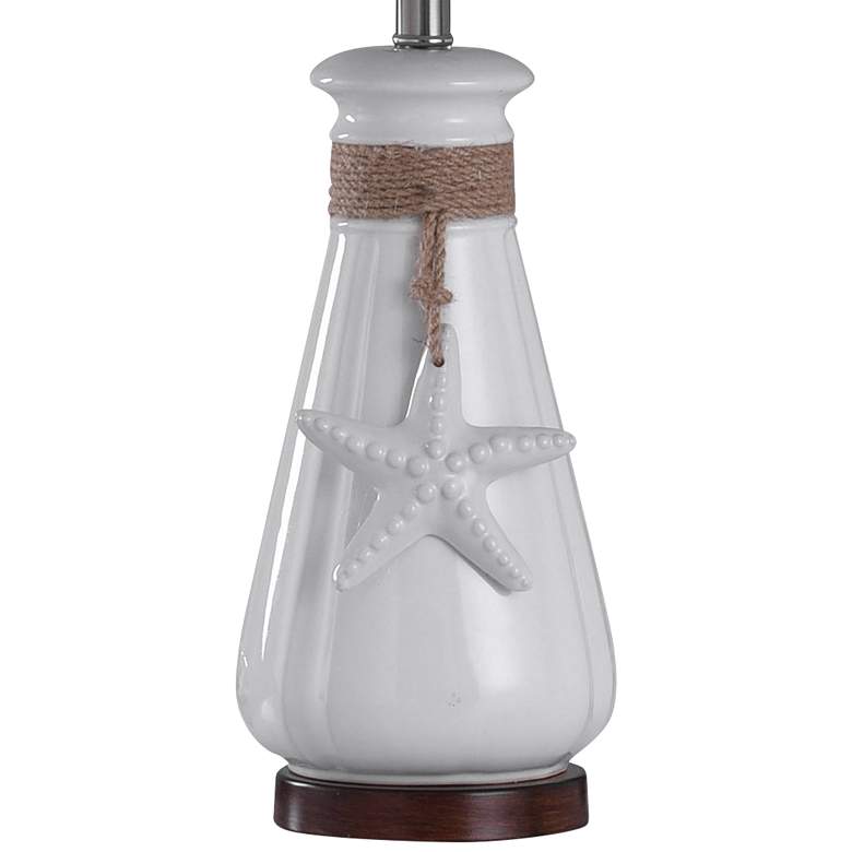 Image 3 Serenity 26 inch Coastal Seaside White Starfish Ceramic Table Lamp more views