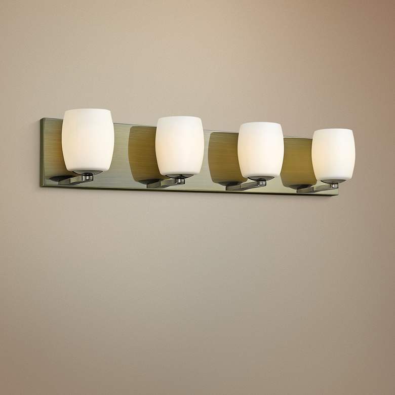 Image 1 Serenity 26" Wide Antique Brass 4-Light Bath Light