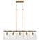 Serenity 37 3/4" Modern Brass 5-Light Linear Pendant With Hammered Gla