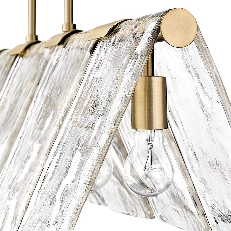 Image 5 Serenity 37 3/4" Modern Brass 5-Light Linear Pendant With Hammered Gla more views